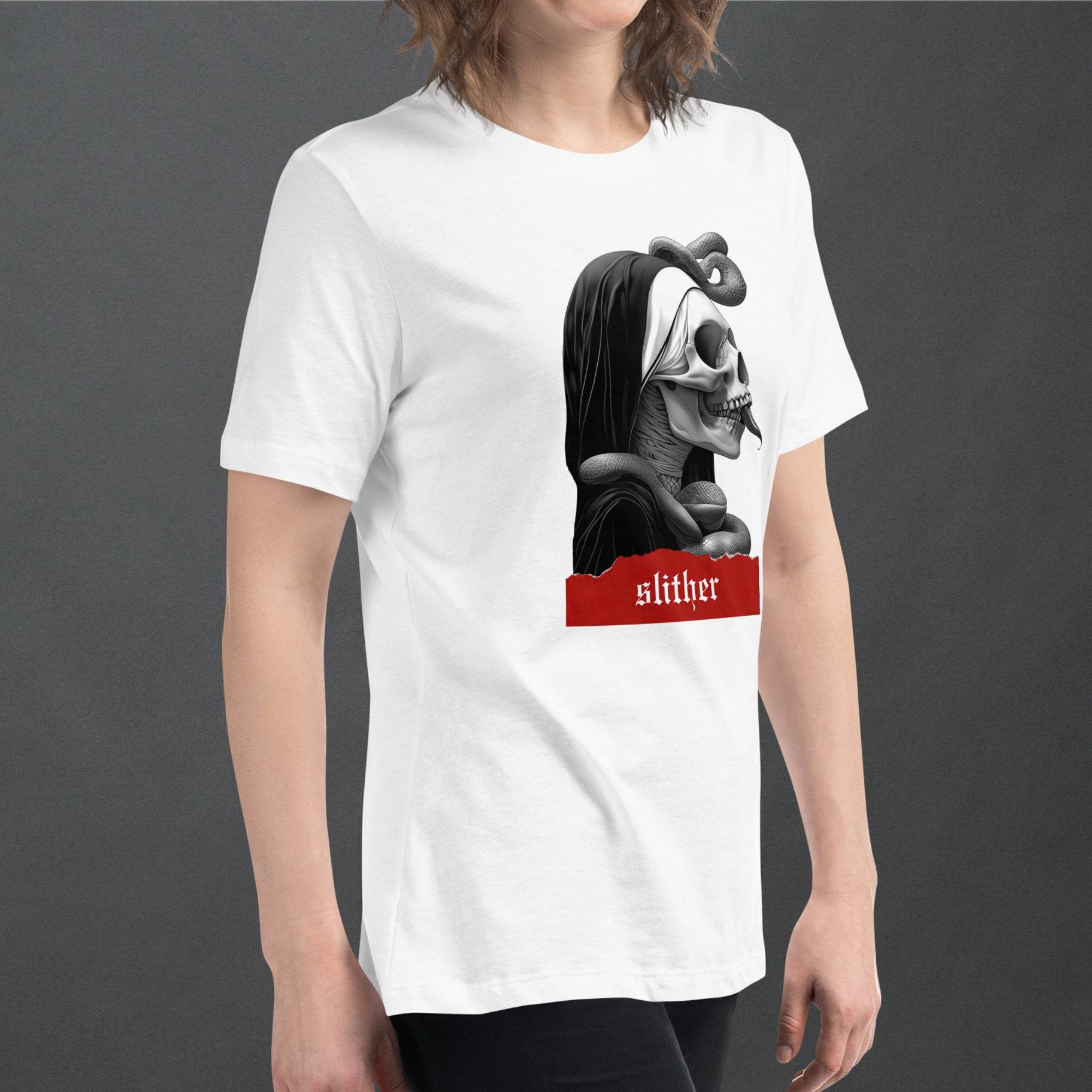 Slither Sister Black Metal Style Womens Relaxed Tee - Pale Blood Store