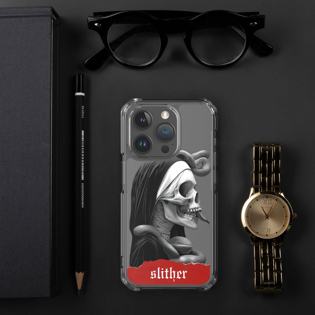 Slither Sister Clear Case for iPhone® - ["accessories","creepy","dark","iphone","iphone 15","nun","portrait","Slither","Slither Sister","snake"] | Pale Blood Store