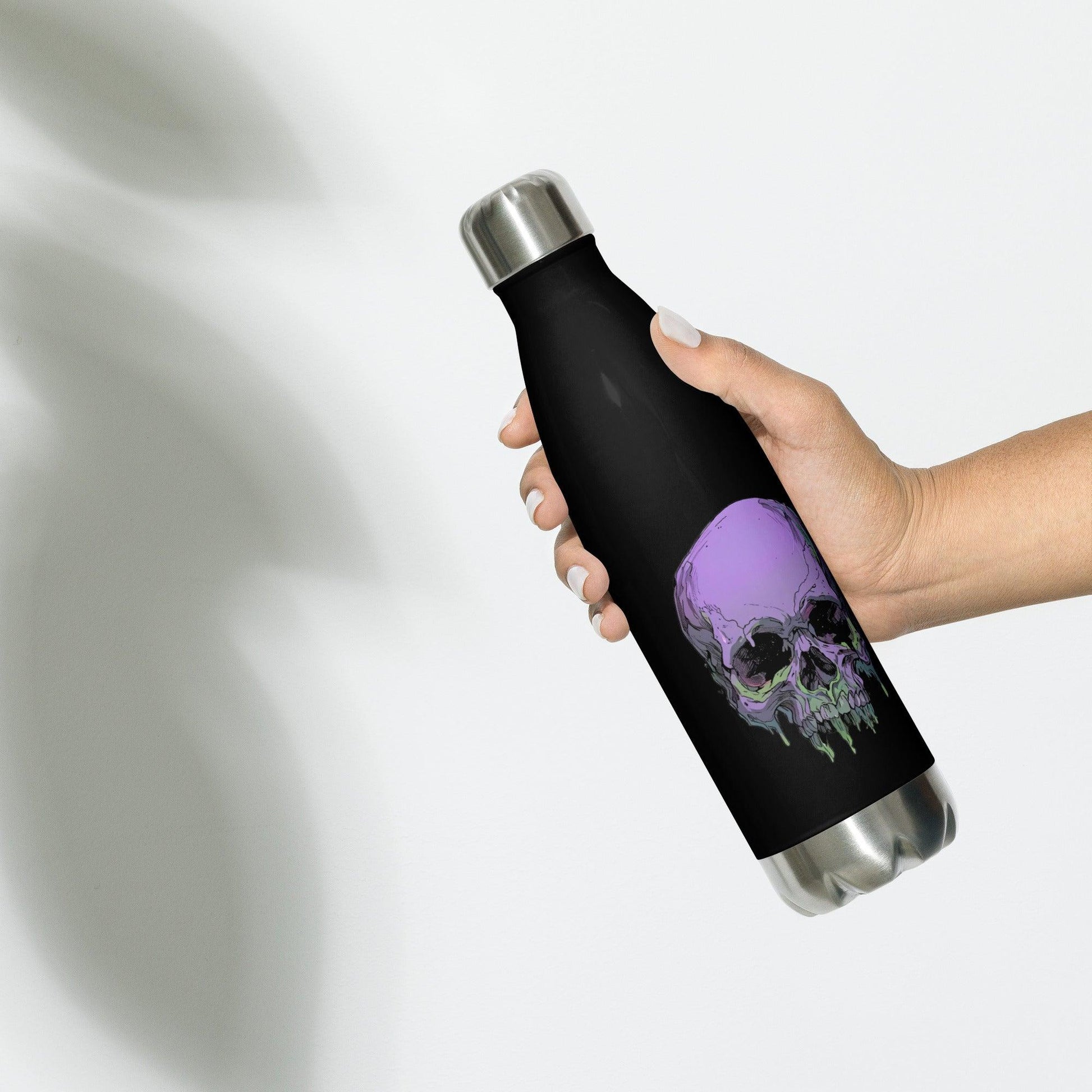 Toxic Fate 90's Goth Style Stainless Steel Bottle - ["accessories","drinkware","insulated","skull","steel","toxic","toxic fate","water bottle"] | Pale Blood Store