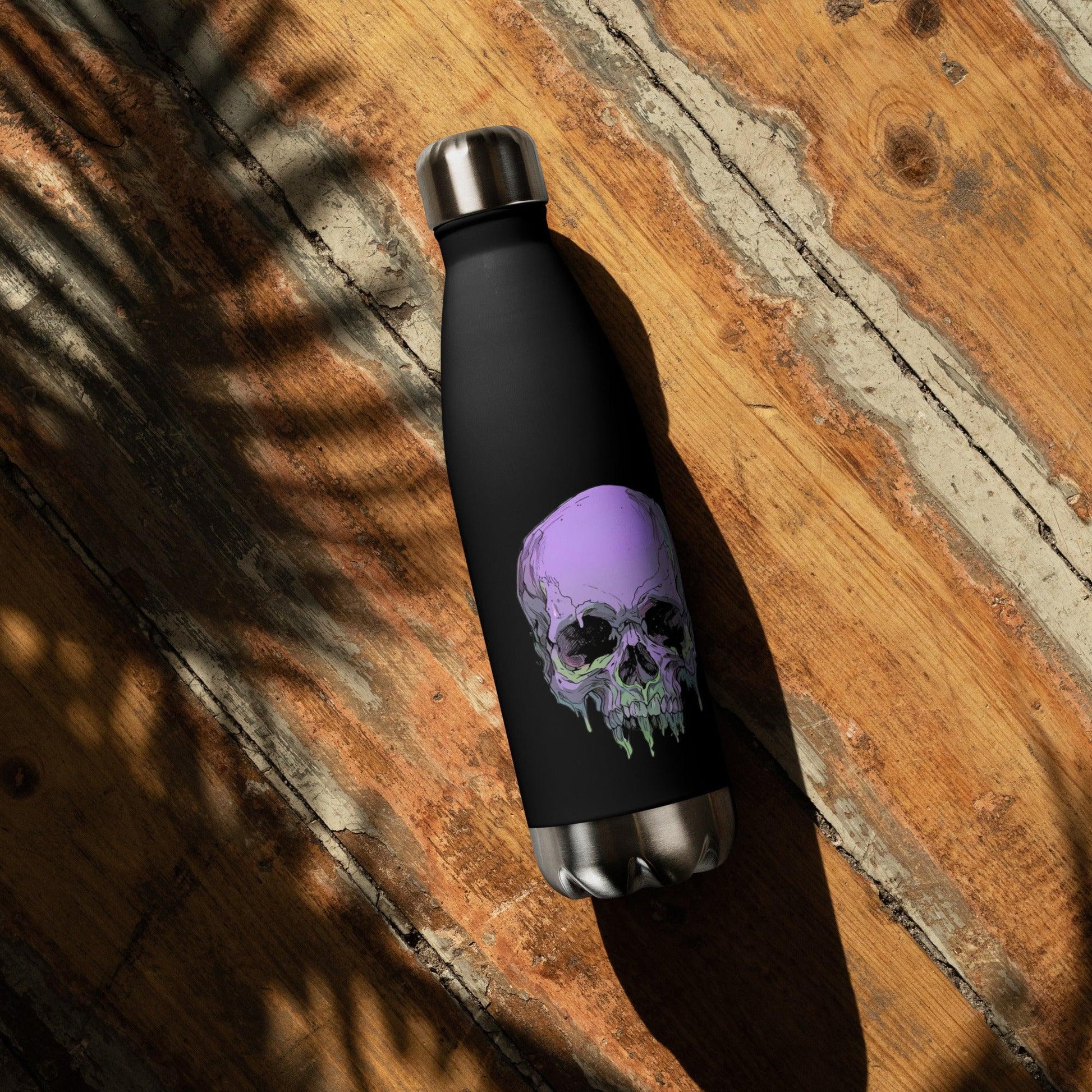 Toxic Fate 90's Goth Style Stainless Steel Bottle - ["accessories","drinkware","insulated","skull","steel","toxic","toxic fate","water bottle"] | Pale Blood Store