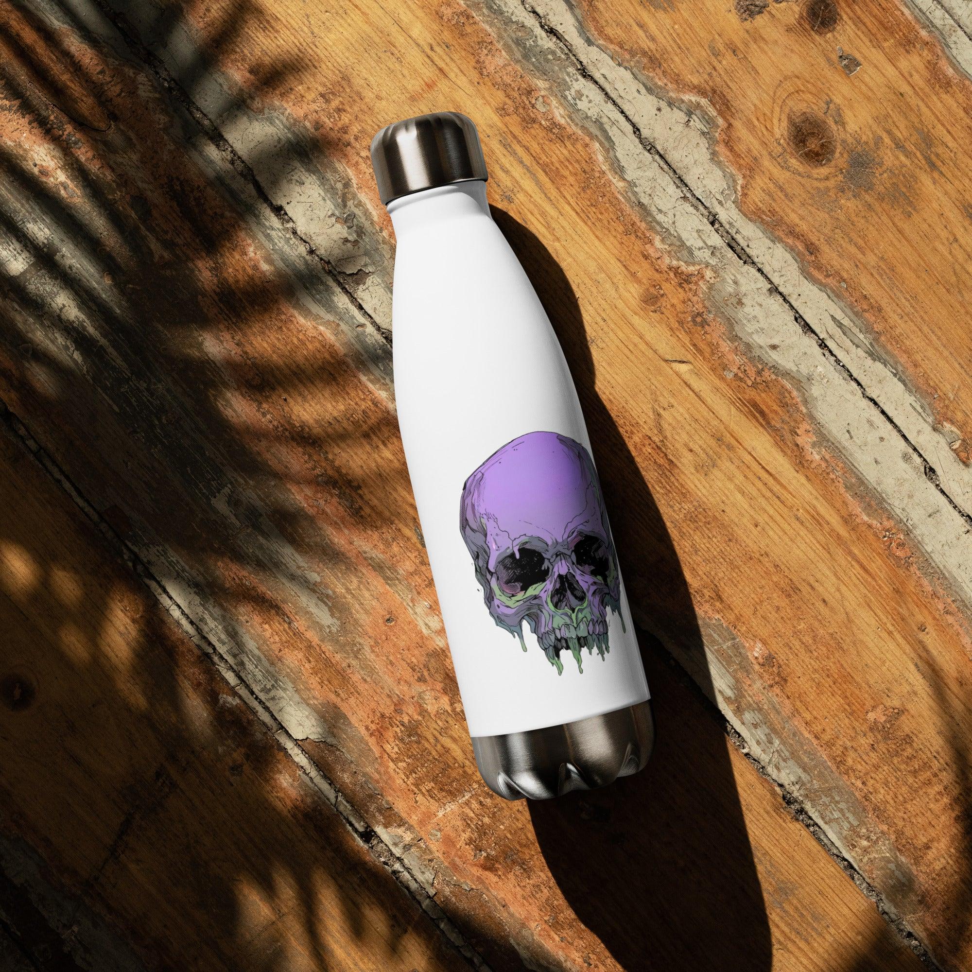 Toxic Fate 90's Goth Style Stainless Steel Bottle - ["accessories","drinkware","insulated","skull","steel","toxic","toxic fate","water bottle"] | Pale Blood Store