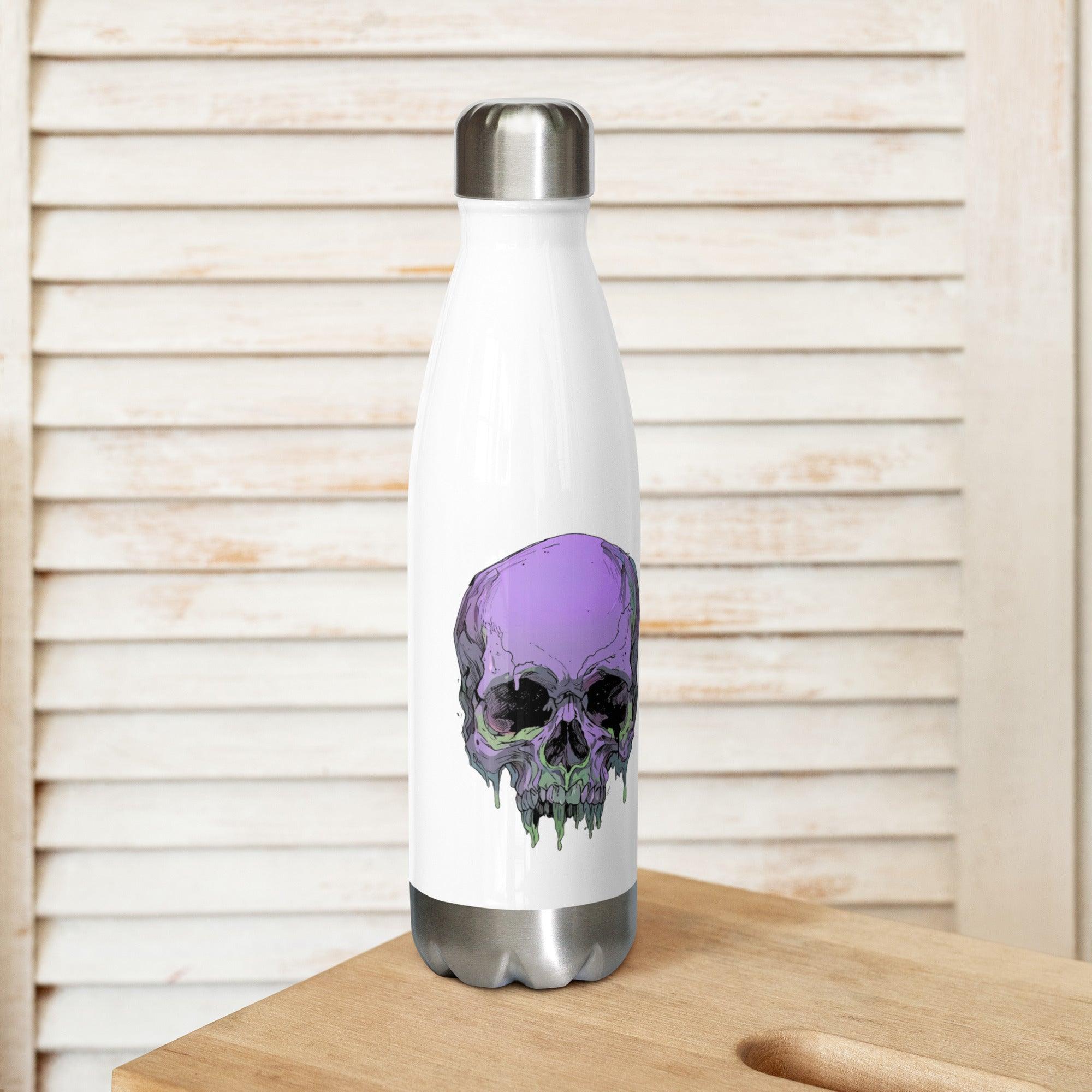 Toxic Fate 90's Goth Style Stainless Steel Bottle - ["accessories","drinkware","insulated","skull","steel","toxic","toxic fate","water bottle"] | Pale Blood Store