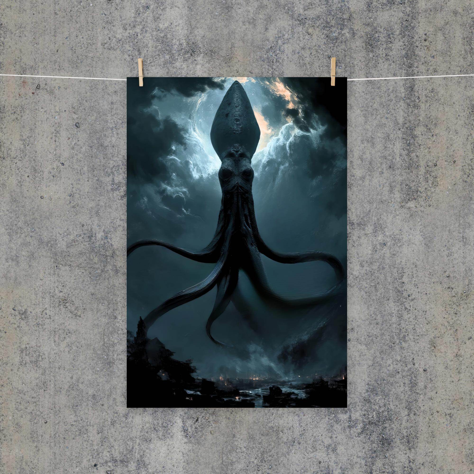 Tentacled Pontiff Cosmic Horror Poster - Pale Blood Store