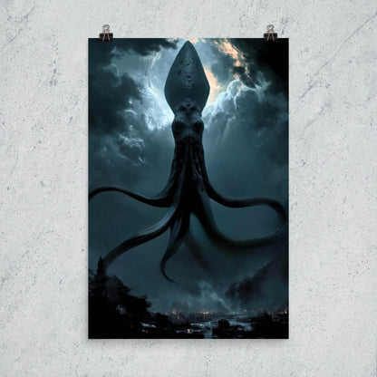 Tentacled Pontiff Cosmic Horror Poster - Pale Blood Store