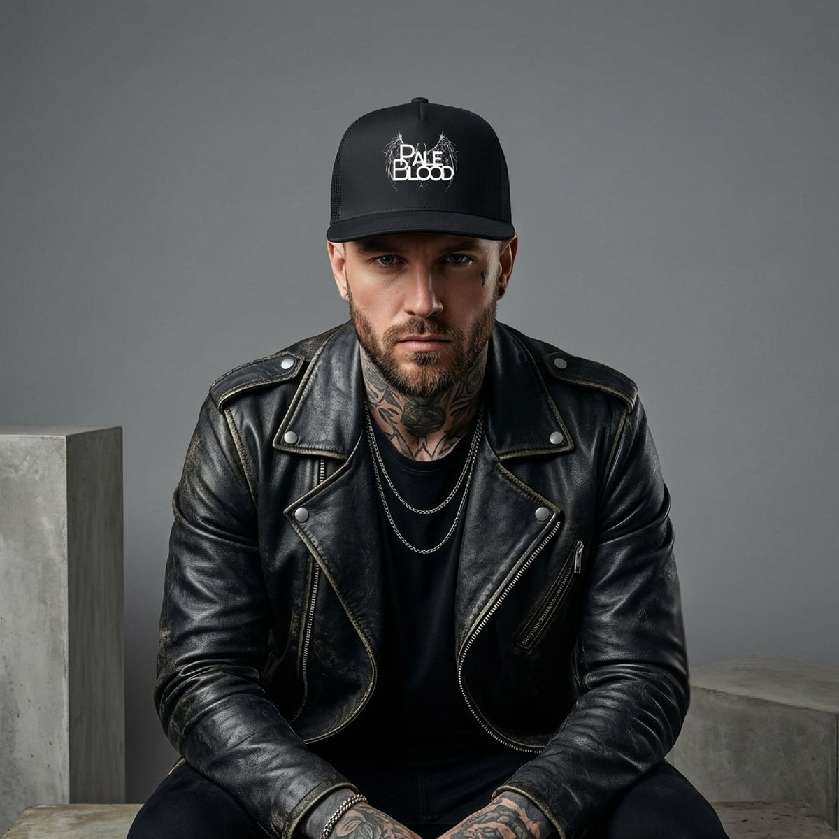 The Fallen Logo Trucker Cap WoB – Dark Headwear - Pale Blood Store