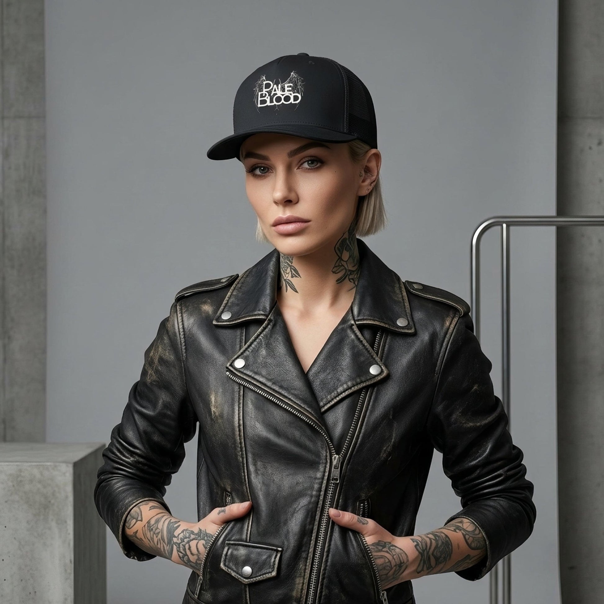 The Fallen Logo Trucker Cap WoB – Dark Headwear - Pale Blood Store
