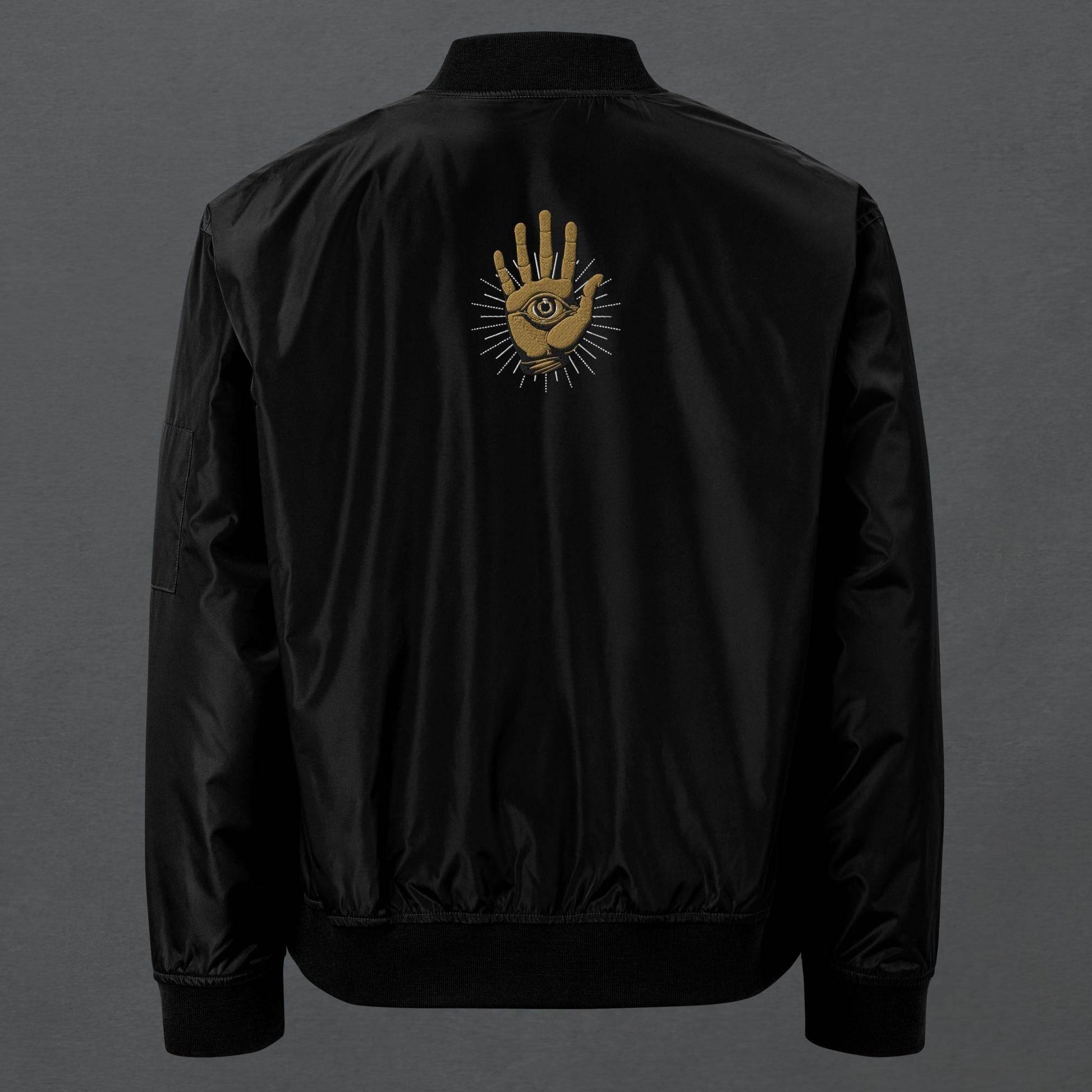 The Golden Hamsa Dark Aesthetic Bomber Jacket - Pale Blood Store
