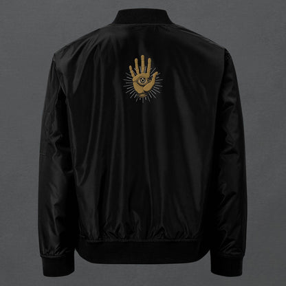 The Golden Hamsa Dark Aesthetic Bomber Jacket - Pale Blood Store