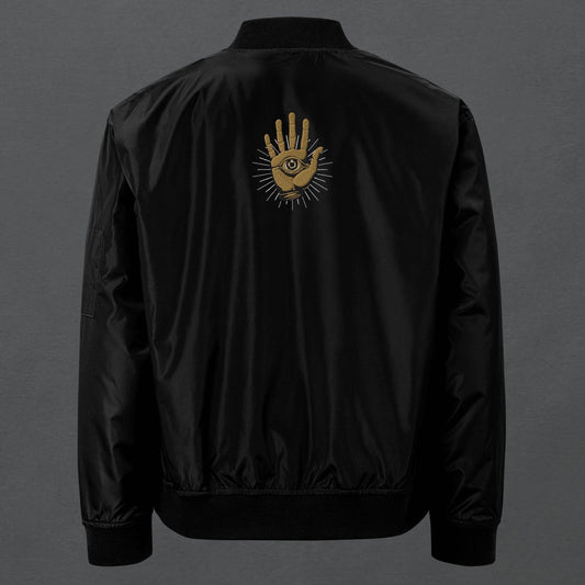 The Golden Hamsa Dark Aesthetic Bomber Jacket - Pale Blood Store