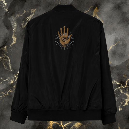 The Golden Hamsa Dark Aesthetic Unisex Premium Recycled Bomber Jacket - Pale Blood Store