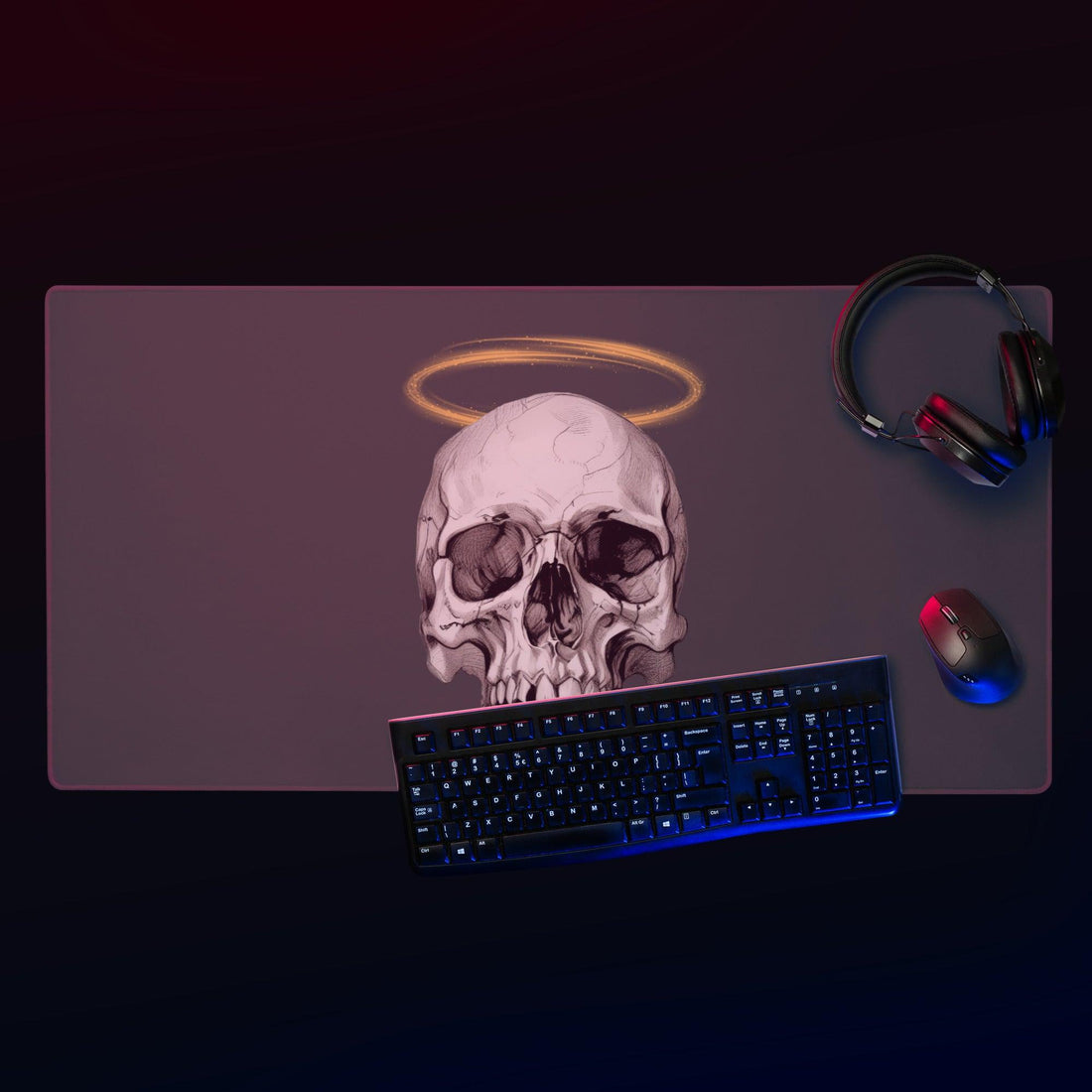 The Saint Neo Goth Gaming Mouse Pad - ["accessories","dark","gaming","halo","mouse pad","saint","skull"] | Pale Blood Store