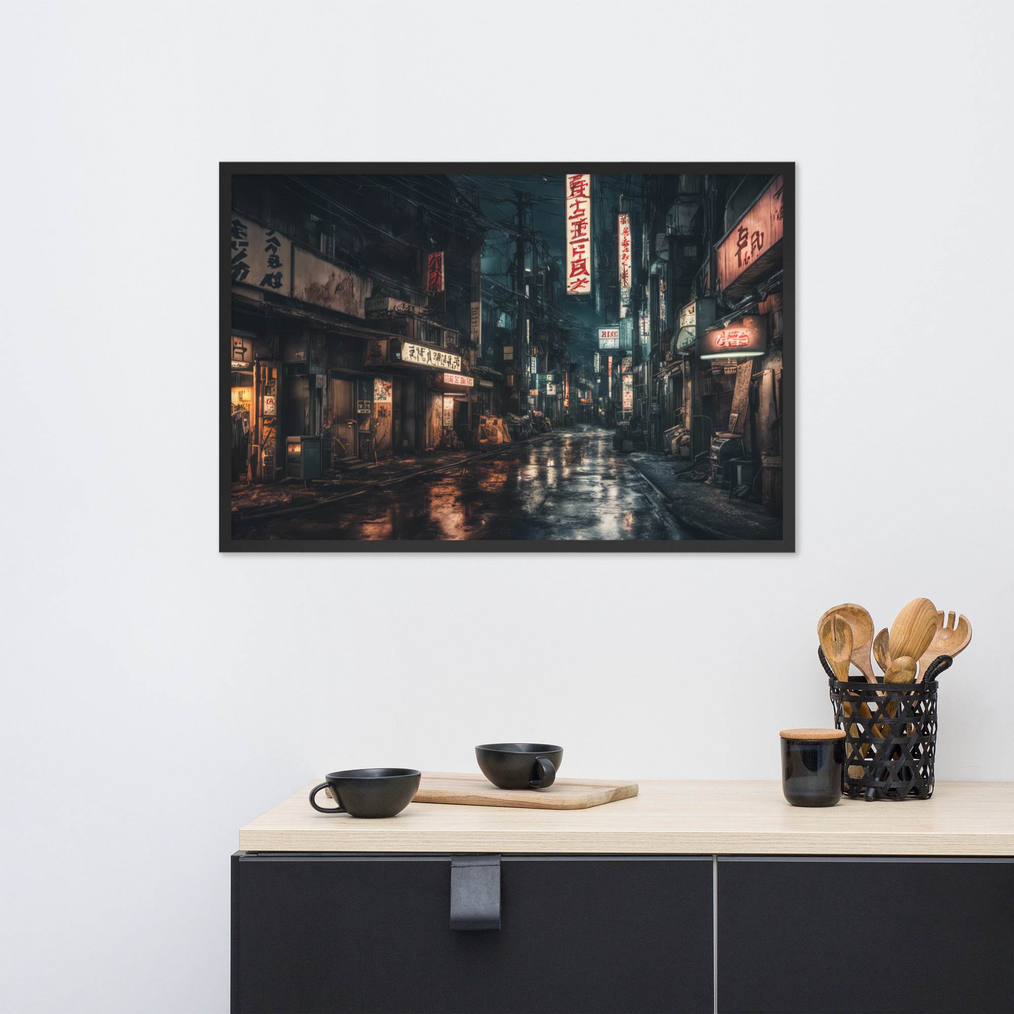 Tokyo Cyber Goth Framed Poster - Pale Blood Store