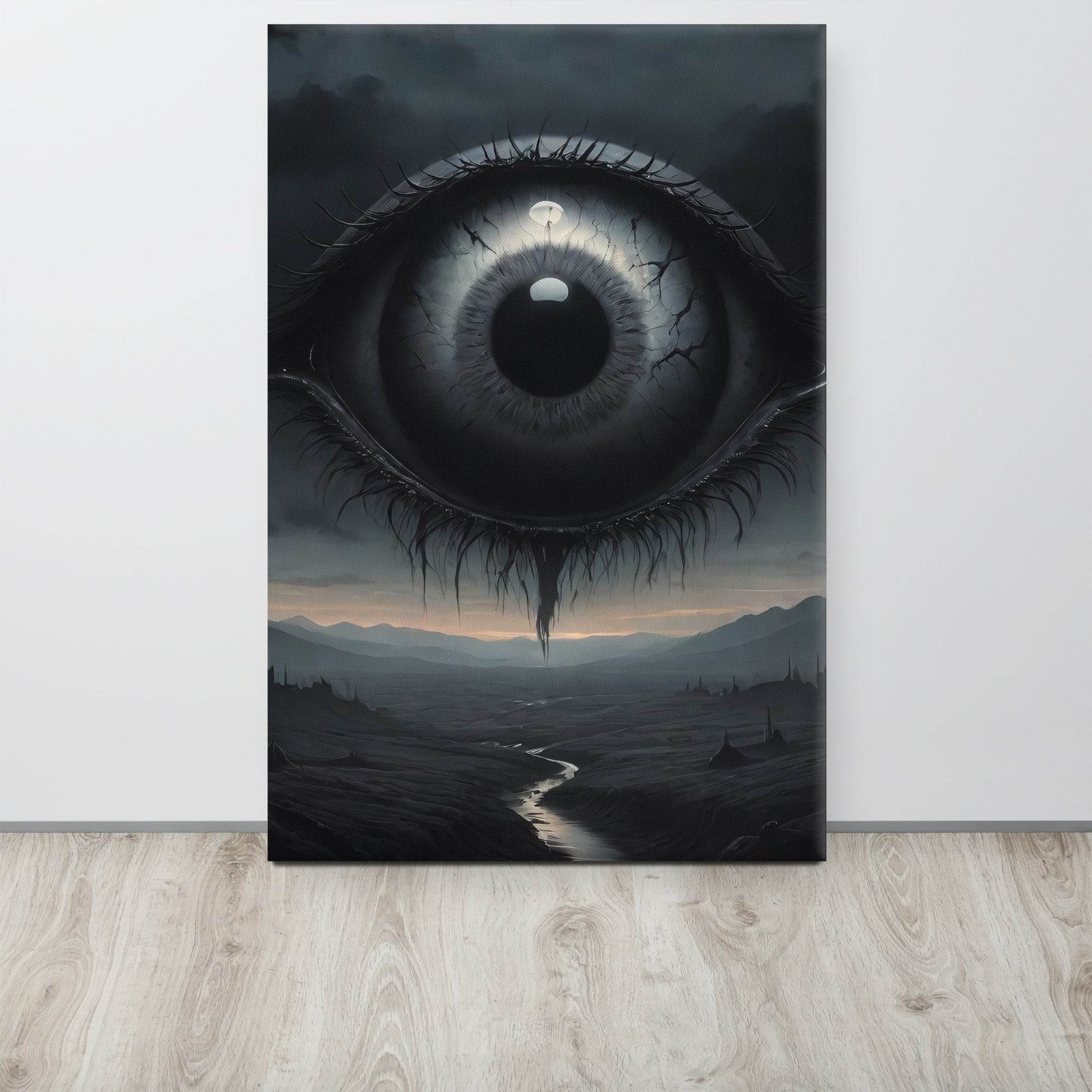 Veil of the Watcher Goth Aesthetic Canvas - Pale Blood Store