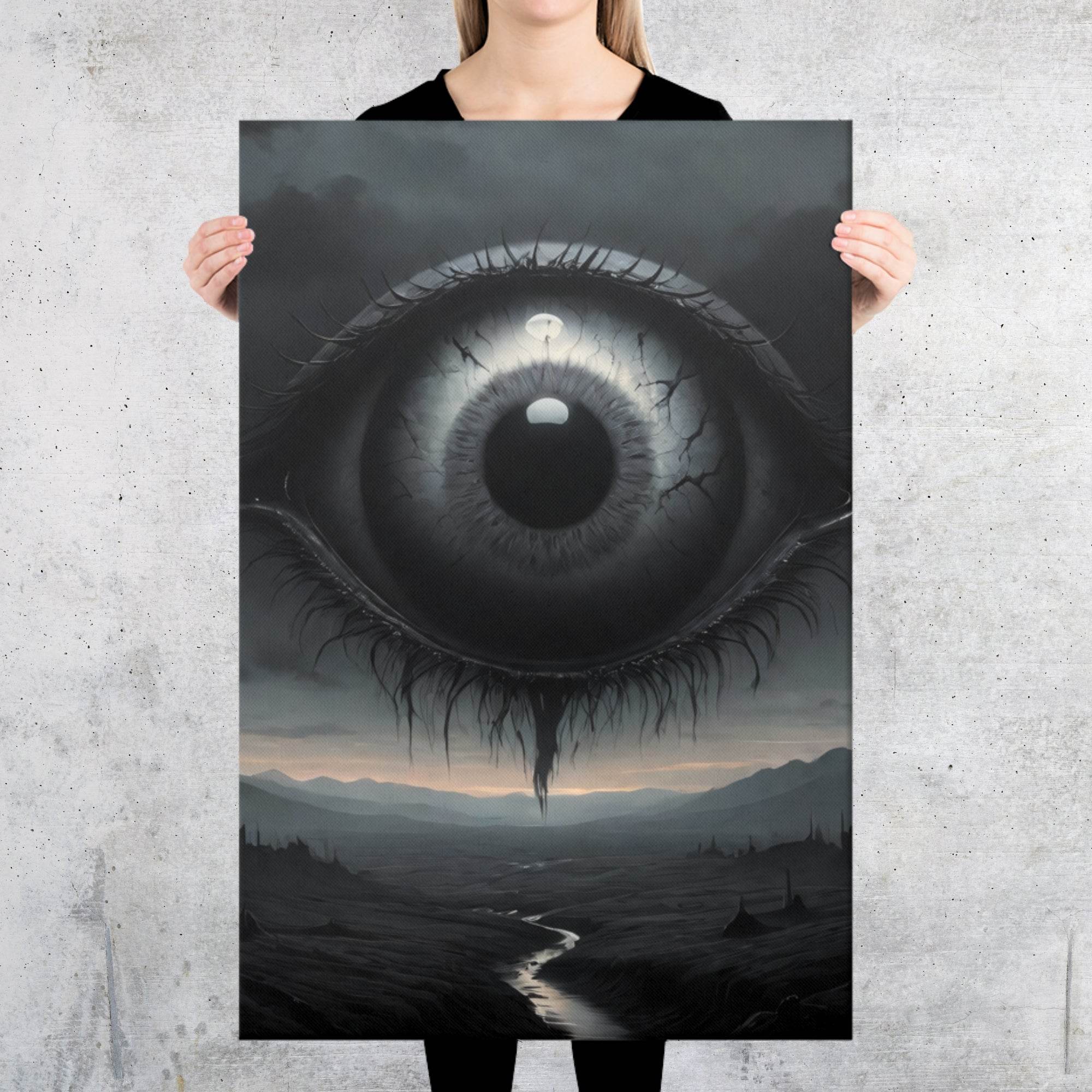 Veil of the Watcher Goth Aesthetic Canvas - Pale Blood Store