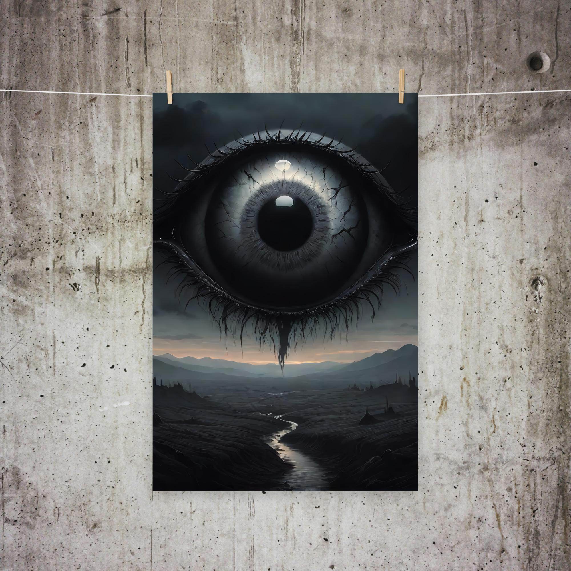 Veil of the Watcher Goth Aesthetic Poster - Pale Blood Store