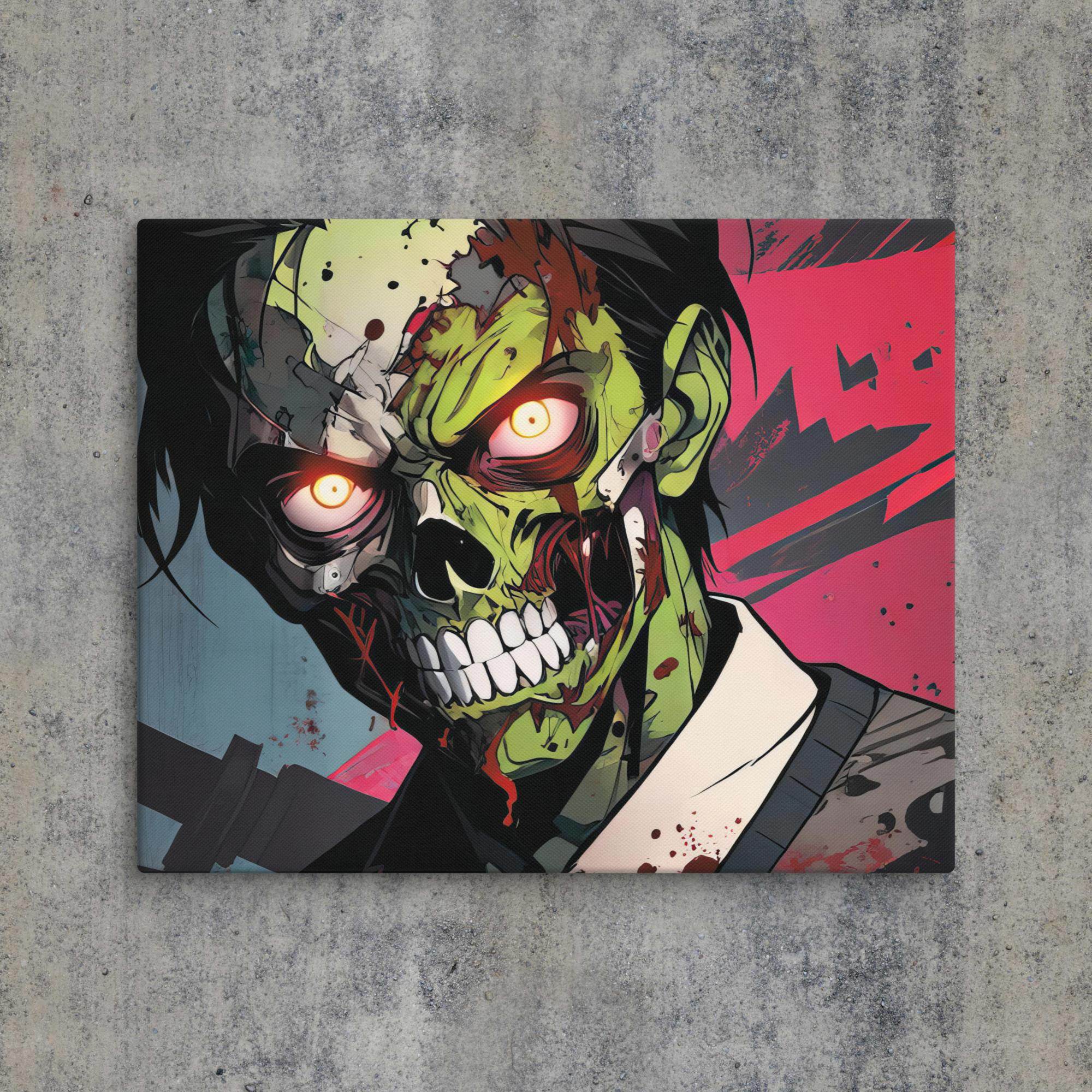 Zombie Avenger 2000 Dark Anime Canvas - Pale Blood Store