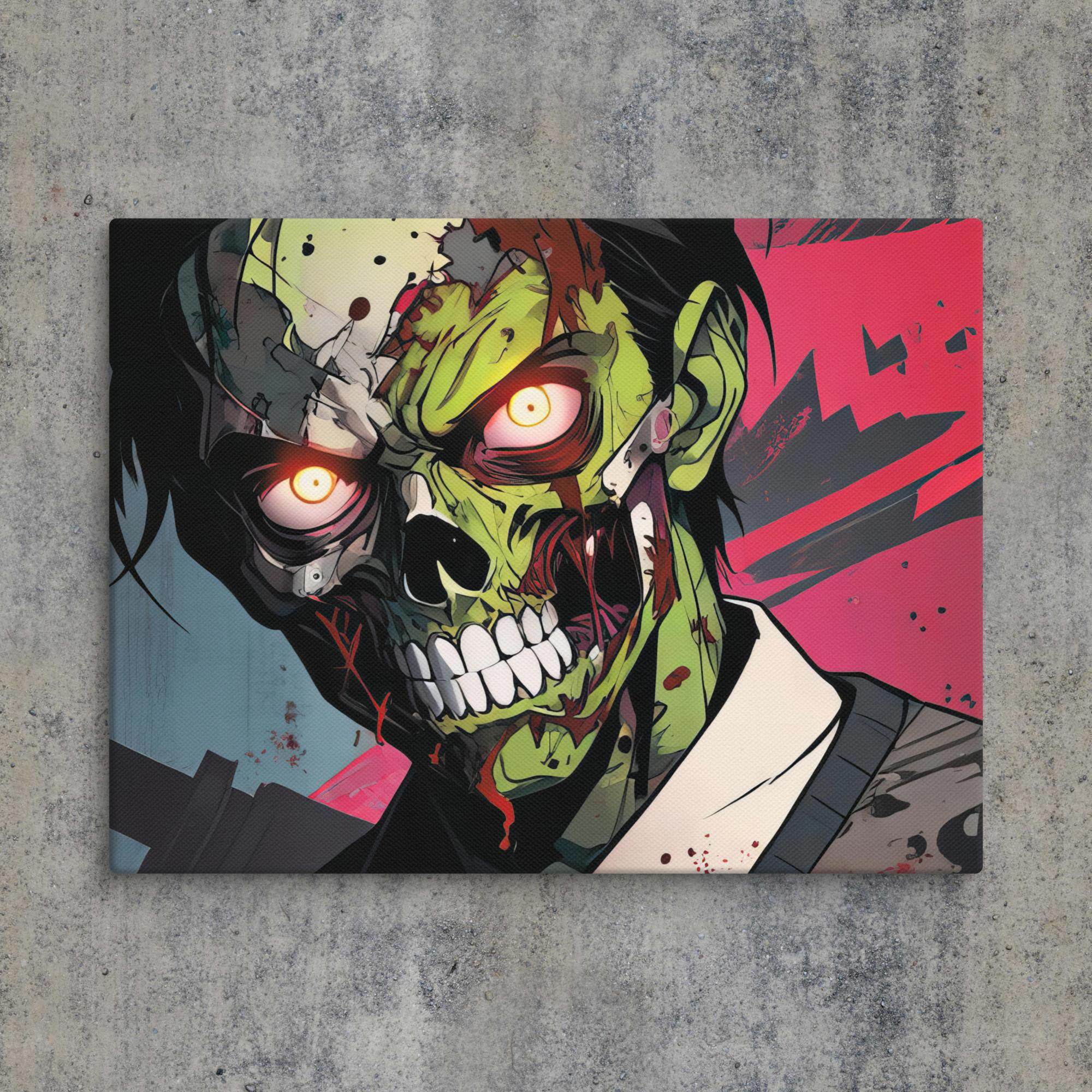 Zombie Avenger 2000 Dark Anime Canvas - Pale Blood Store