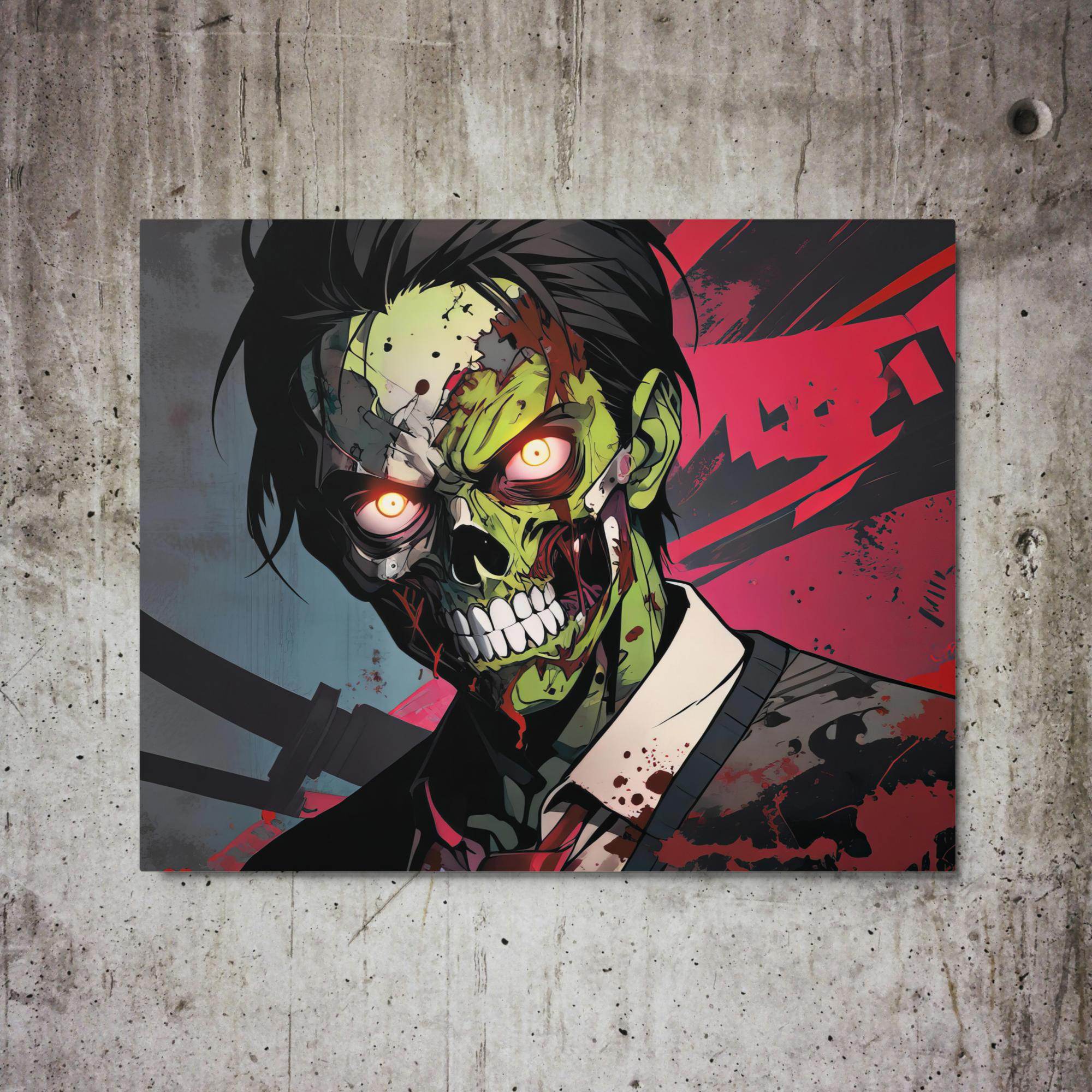 Zombie Avenger 2000 Dark Anime Metal Prints - Pale Blood Store