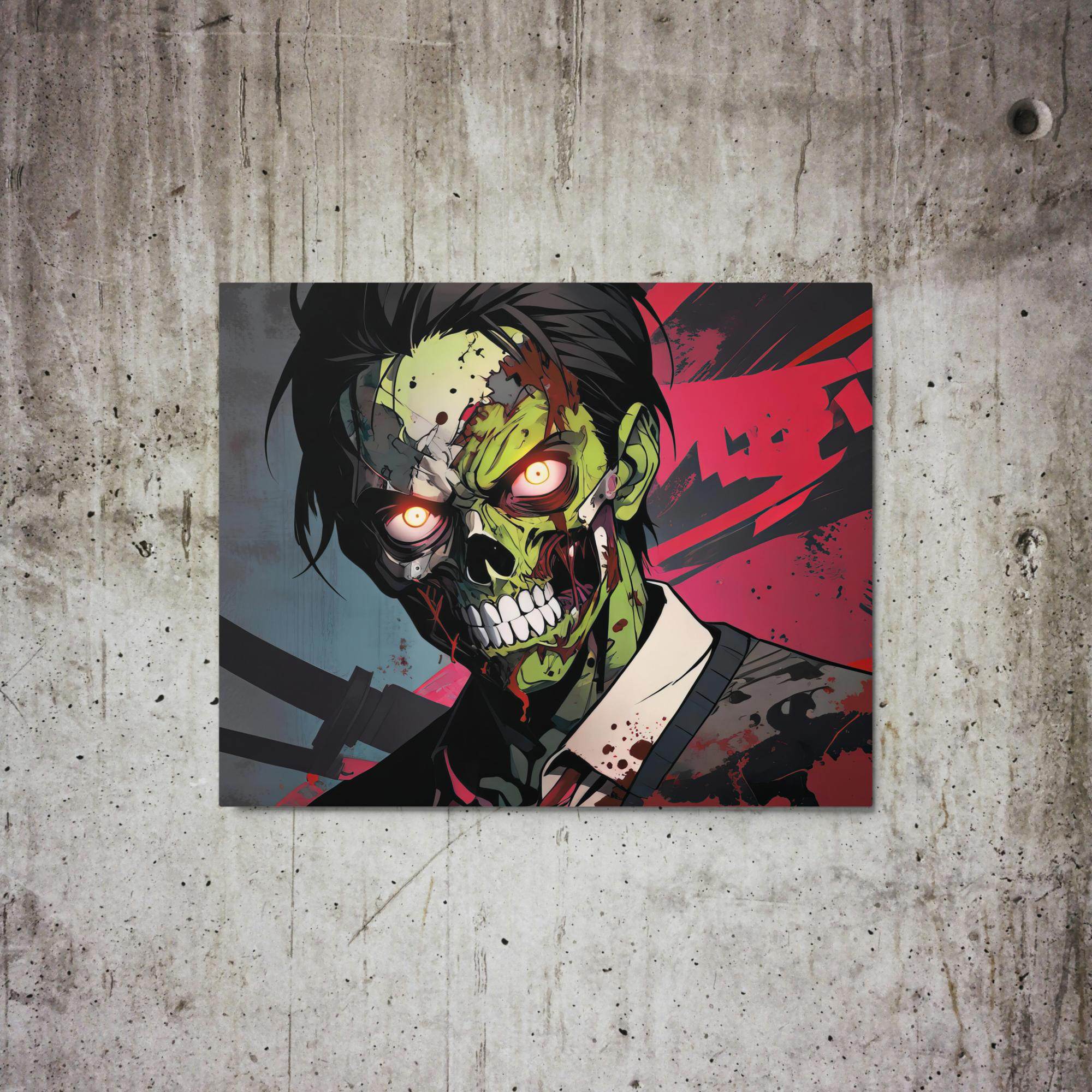 Zombie Avenger 2000 Dark Anime Metal Prints - Pale Blood Store