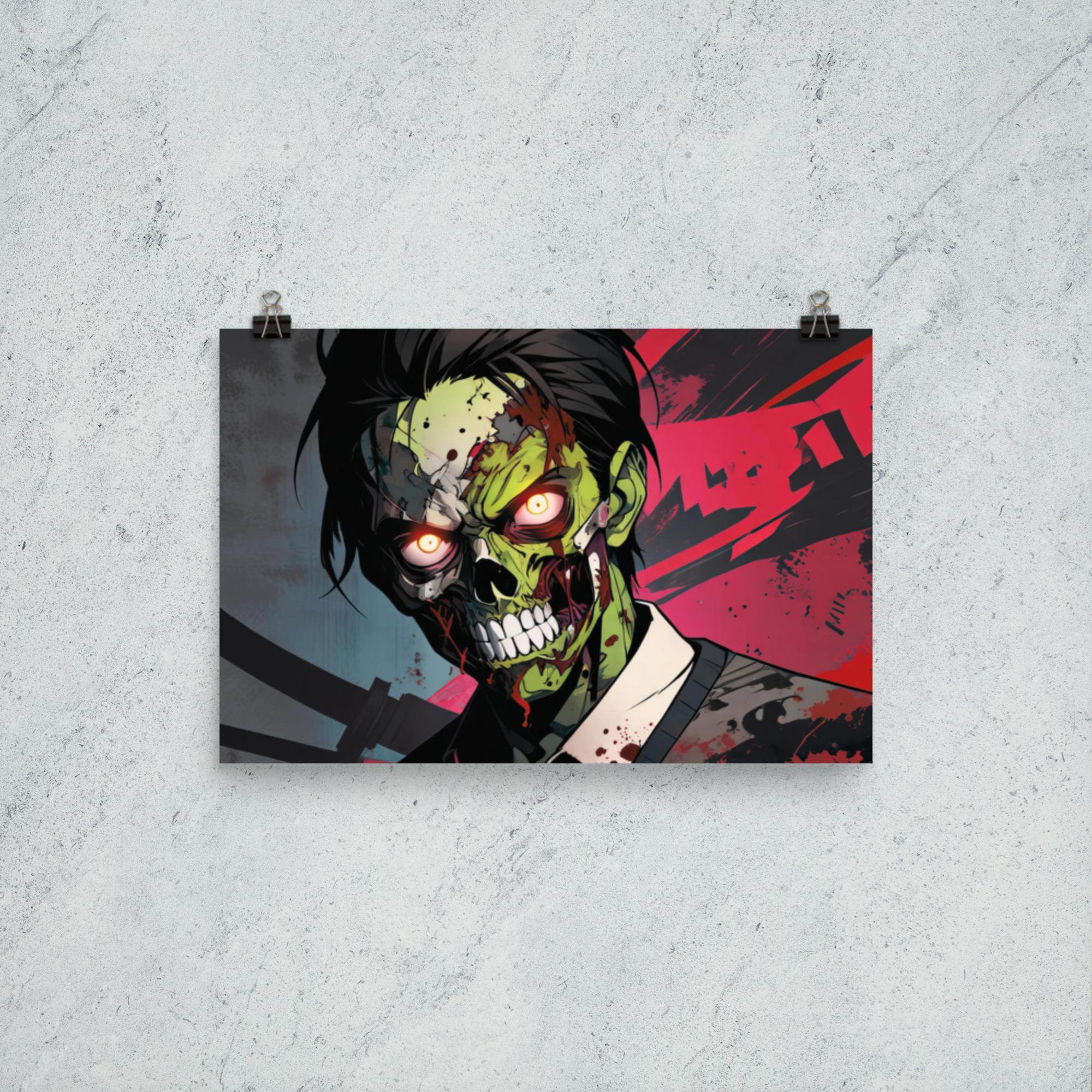 Zombie Avenger 2000 Dark Anime Poster - Pale Blood Store