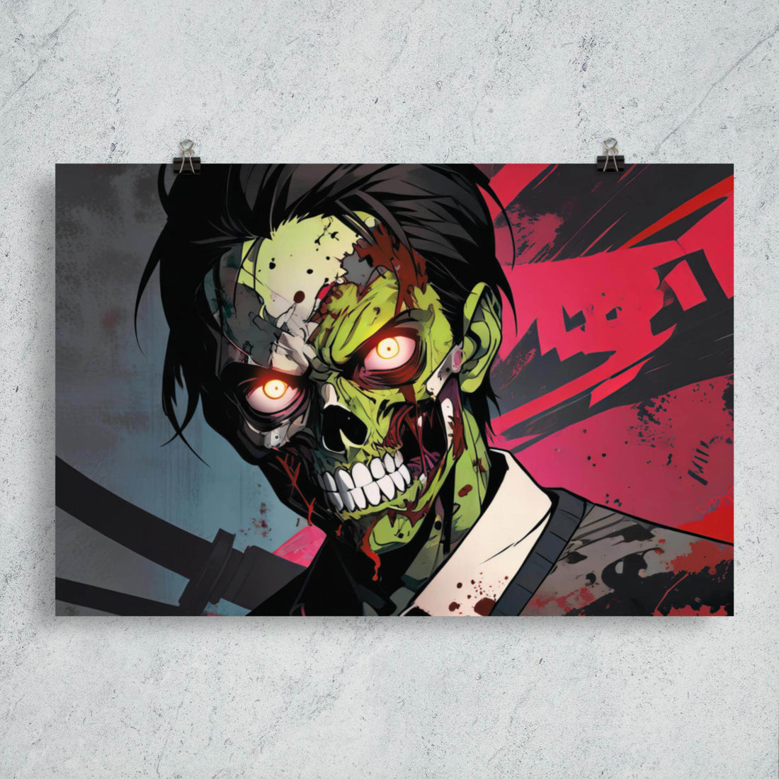 Zombie Avenger 2000 Dark Anime Poster - Pale Blood Store