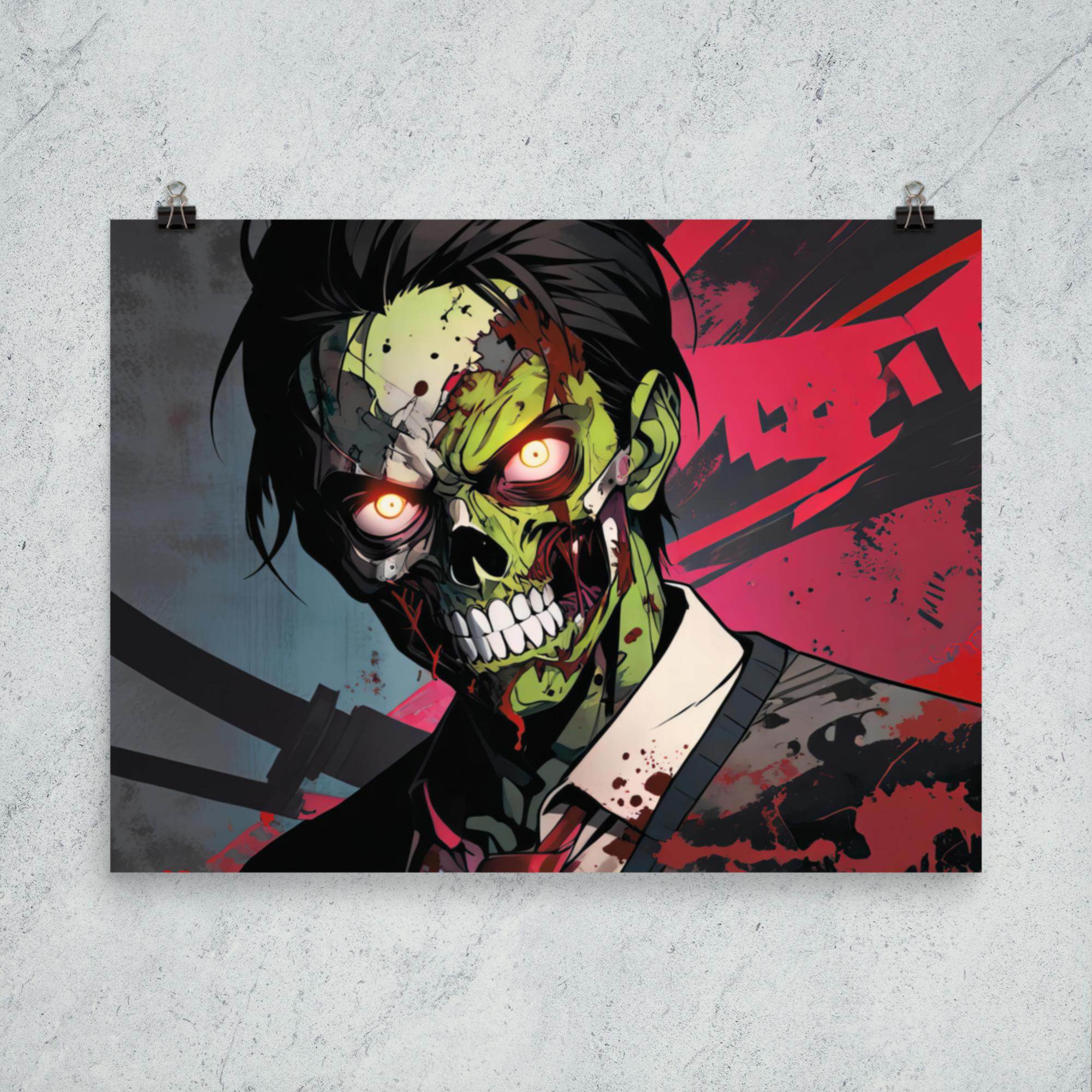 Zombie Avenger 2000 Dark Anime Poster - Pale Blood Store