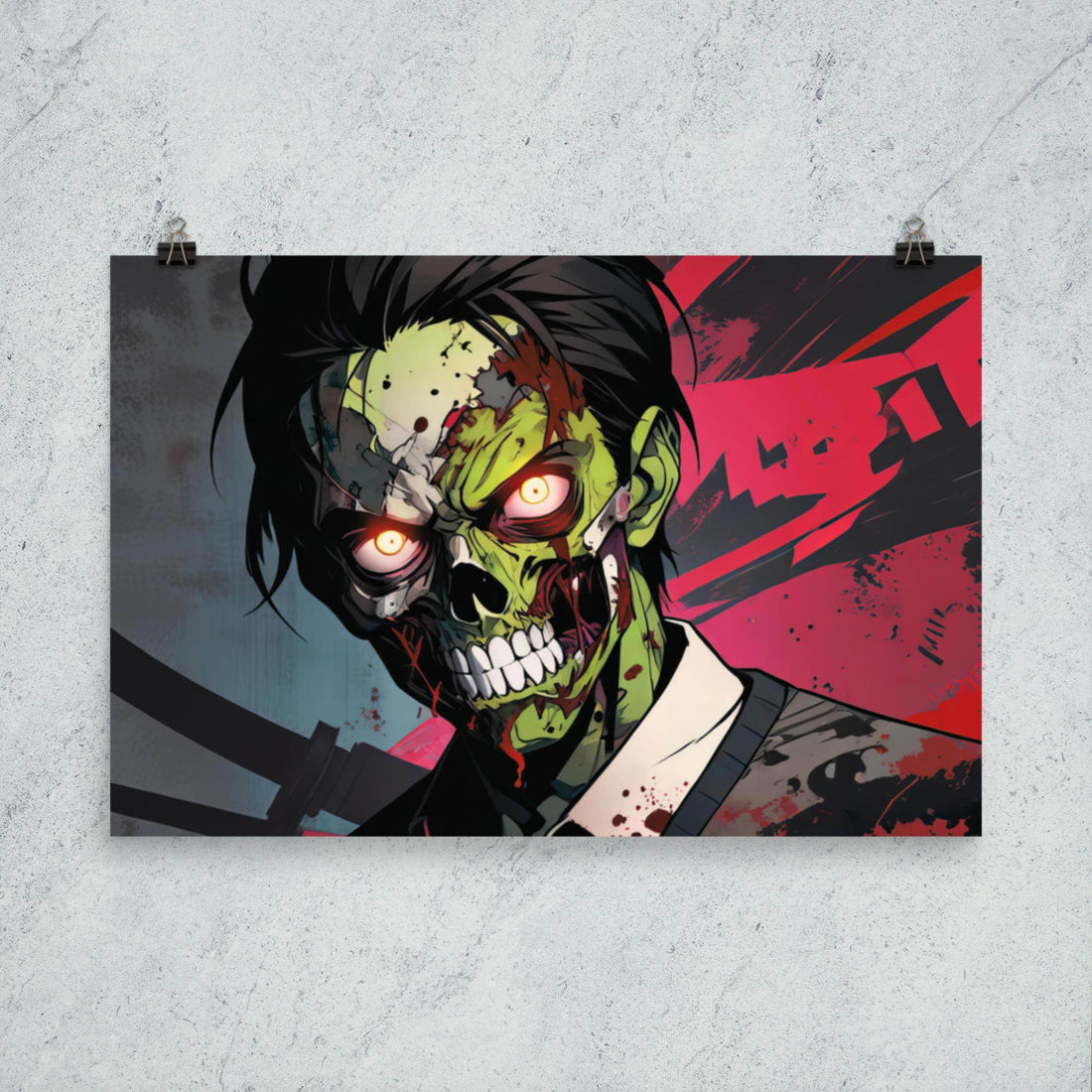 Zombie Avenger 2000 Dark Anime Poster - Pale Blood Store