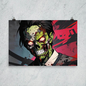 Zombie Avenger 2000 Dark Anime Poster - Pale Blood Store