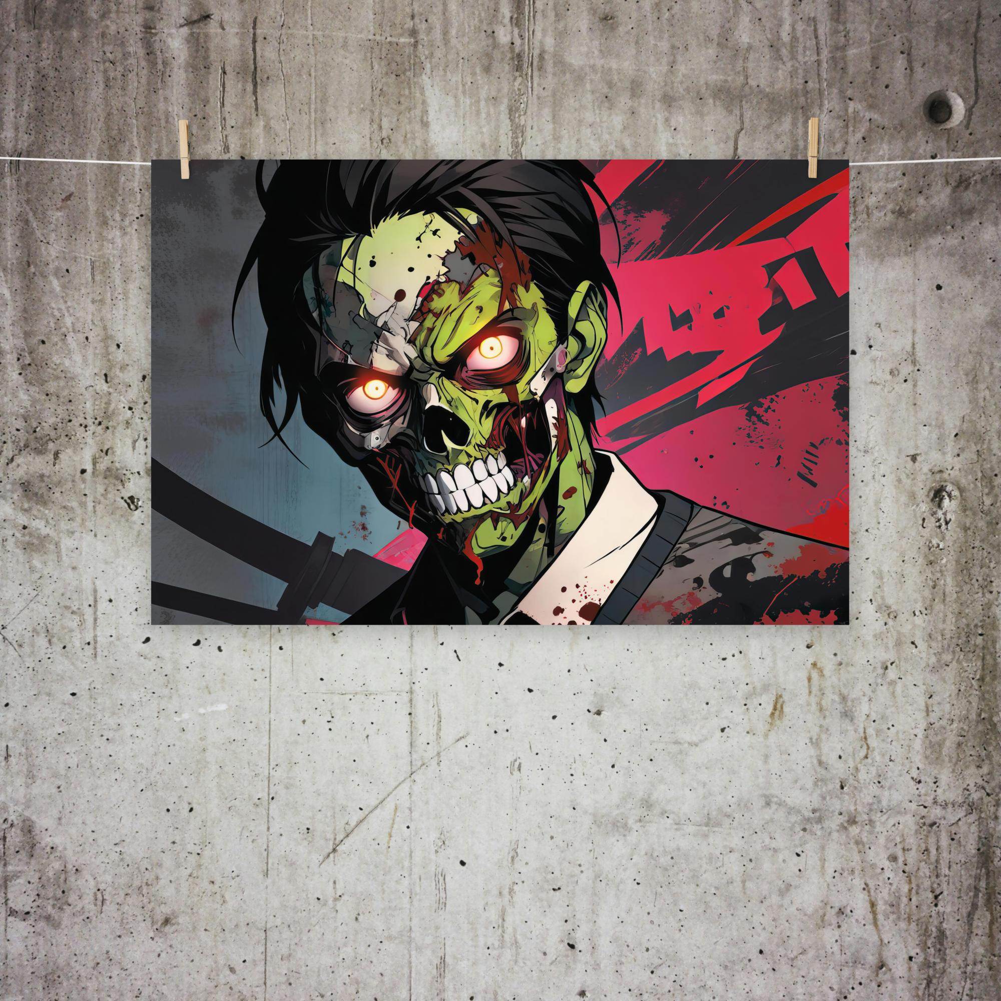 Zombie Avenger 2000 Dark Anime Poster - Pale Blood Store